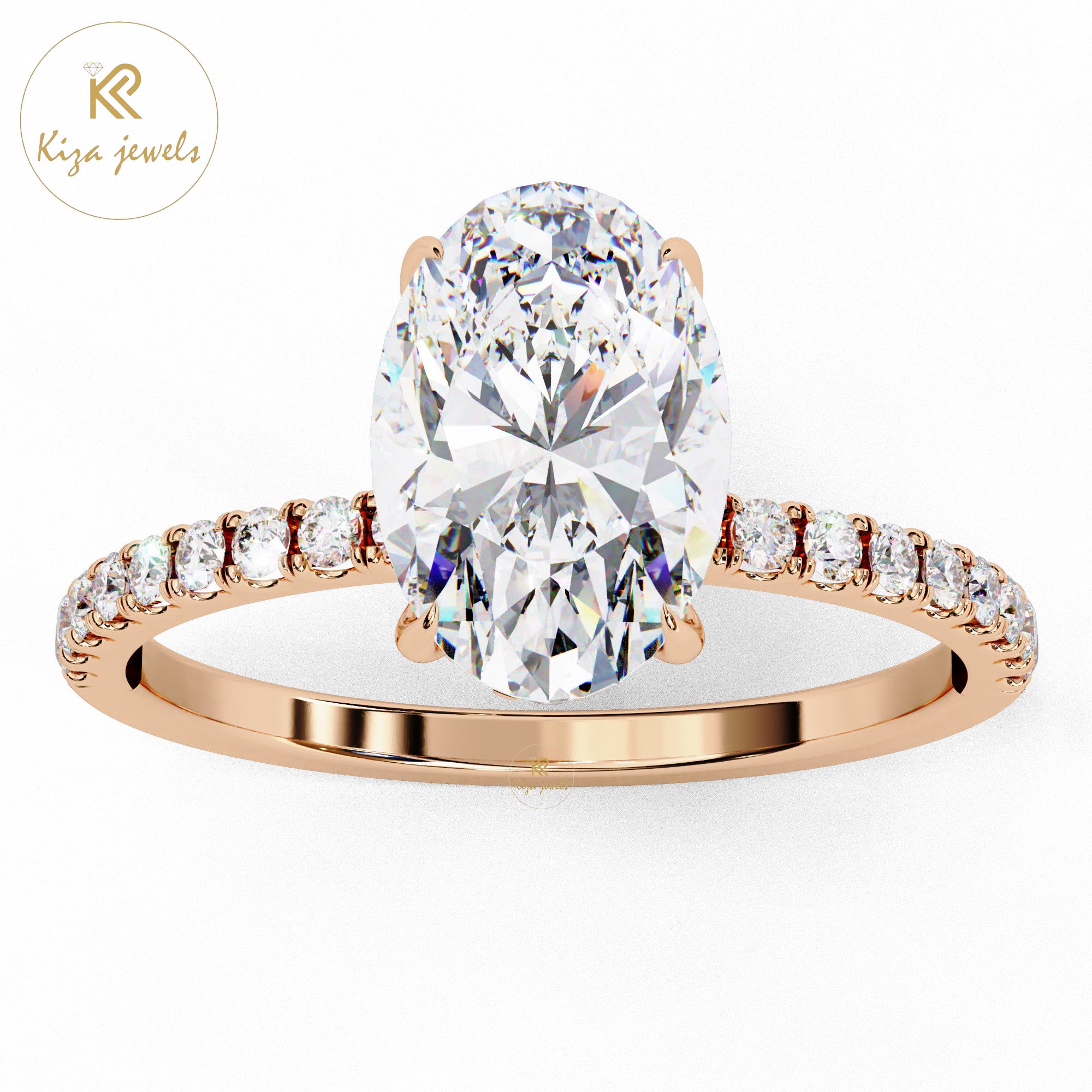 1.43 TDW Round & Oval Cut Women's Diamond Halo Ring