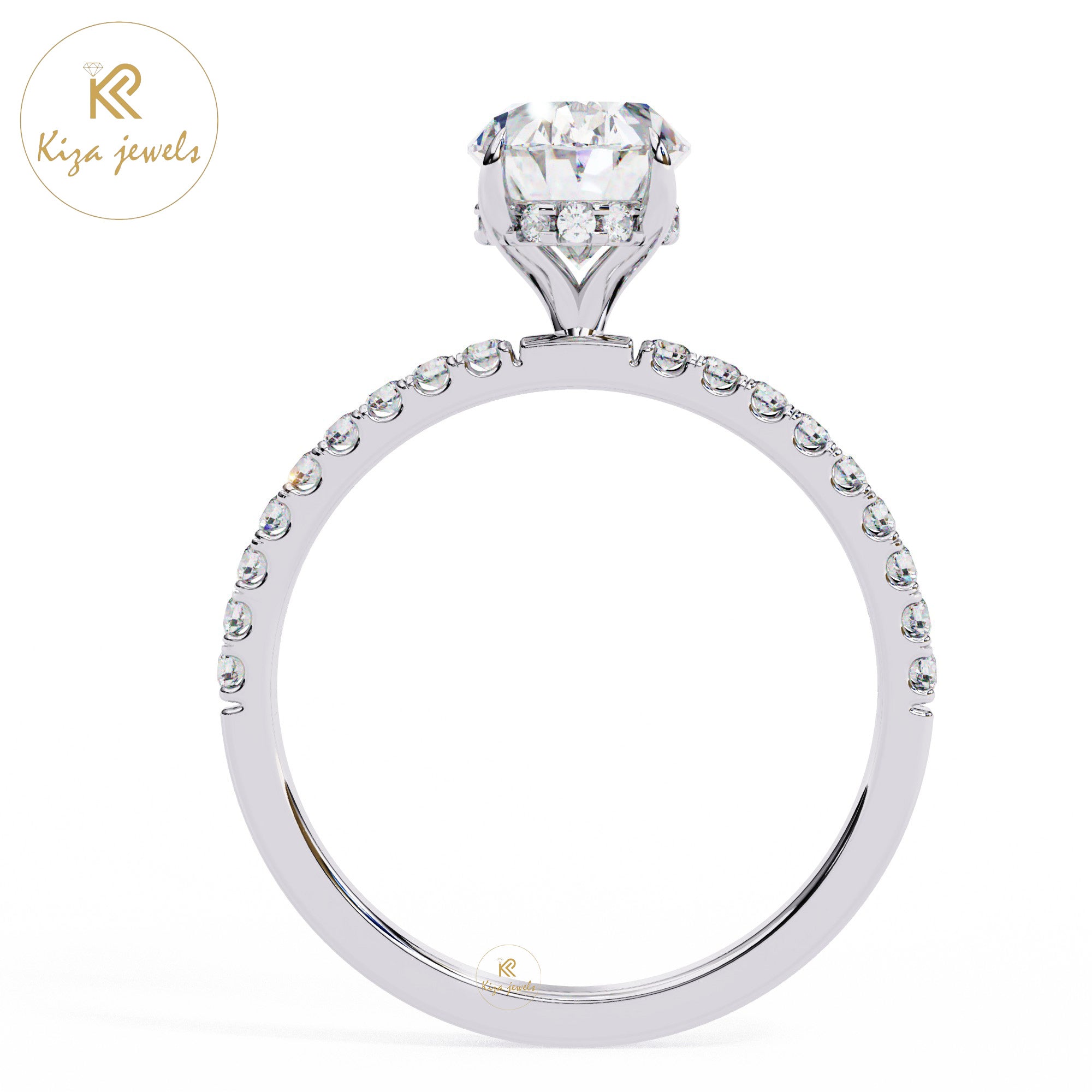 1.43 TDW Round & Oval Cut Women's Diamond Halo Ring