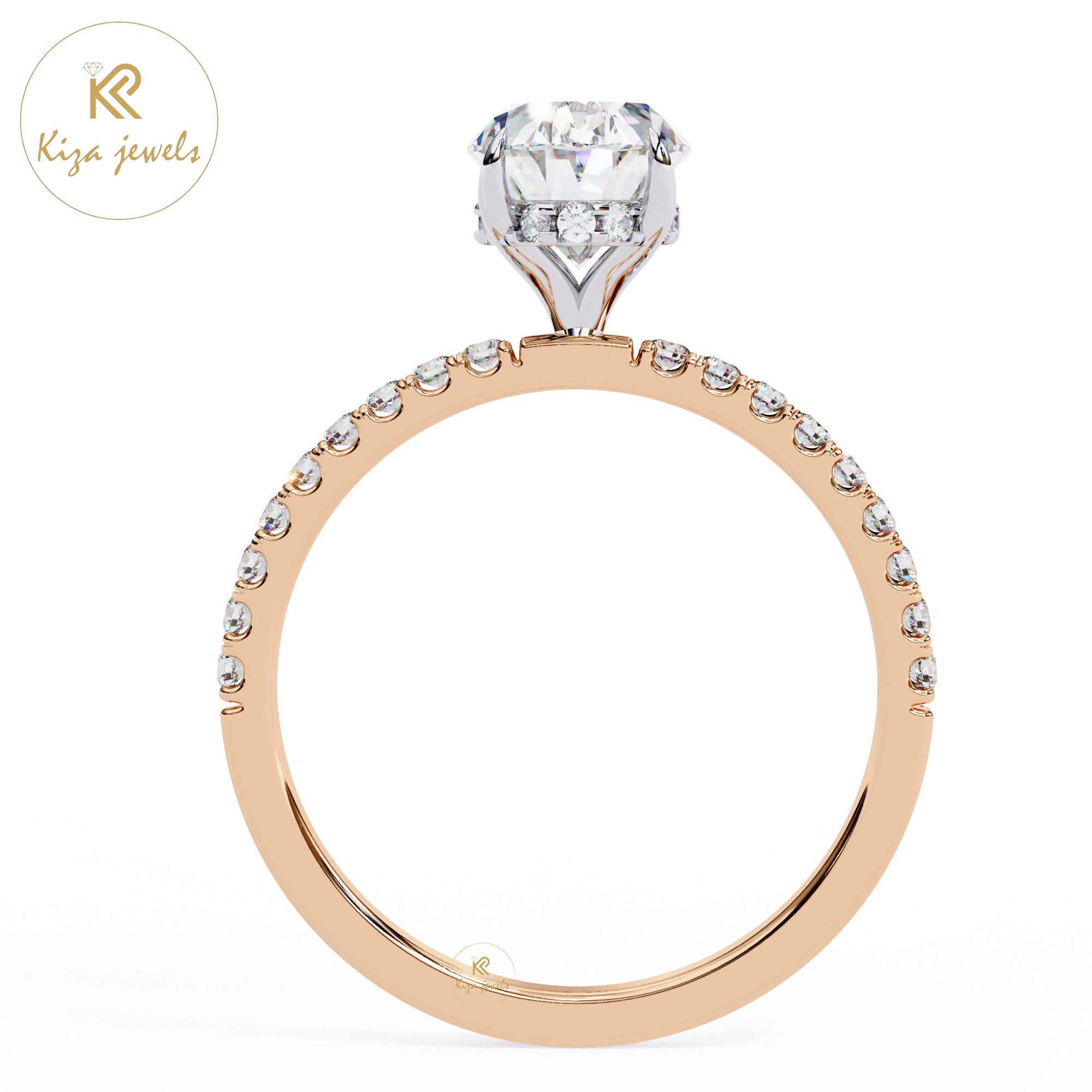 1.43 TDW Round & Oval Cut Women's Diamond Halo Ring