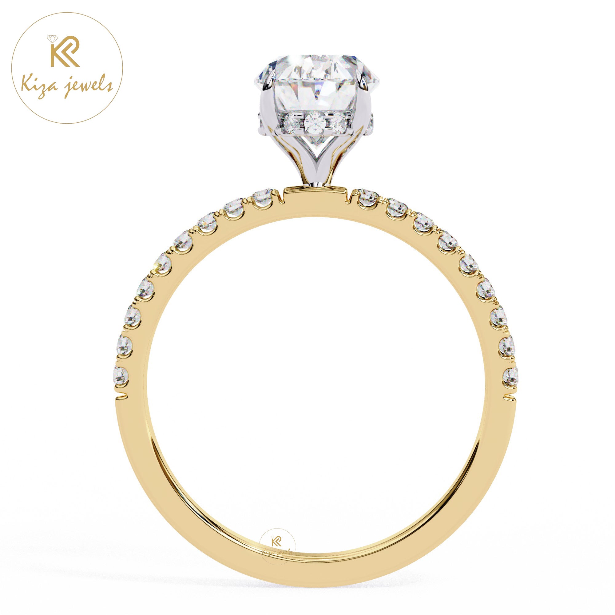 1.43 TDW Round & Oval Cut Women's Diamond Halo Ring